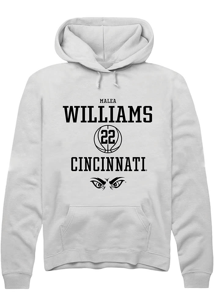 Malea Williams Rally Cincinnati Bearcats Mens White NIL Sport Icon Long Sleeve Hoodie