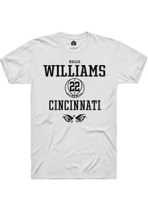 Malea Williams  Cincinnati Bearcats White Rally NIL Sport Icon Short Sleeve T Shirt