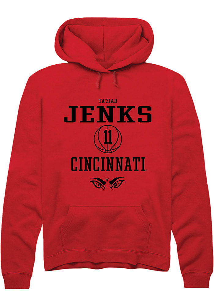 Taziah Jenks Rally Cincinnati Bearcats Mens Red NIL Sport Icon Long Sleeve Hoodie