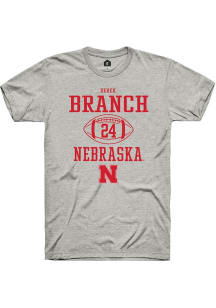 Derek Branch Ash Nebraska Cornhuskers NIL Sport Icon Short Sleeve T Shirt