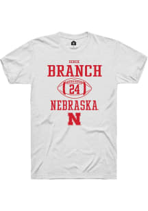 Derek Branch White Nebraska Cornhuskers NIL Sport Icon Short Sleeve T Shirt