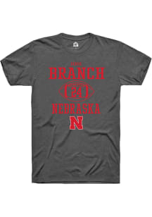 Derek Branch Dark Grey Nebraska Cornhuskers NIL Sport Icon Short Sleeve T Shirt