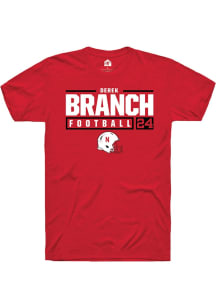 Derek Branch Red Nebraska Cornhuskers NIL Stacked Box Short Sleeve T Shirt