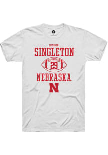 Deshon Singleton White Nebraska Cornhuskers NIL Sport Icon Short Sleeve T Shirt