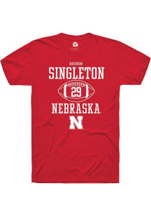 Deshon Singleton Red Nebraska Cornhuskers NIL Sport Icon Short Sleeve T Shirt