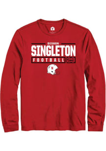 Deshon Singleton Rally Mens Red Nebraska Cornhuskers NIL Stacked Box Tee