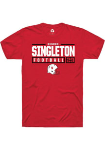 Deshon Singleton Red Nebraska Cornhuskers NIL Stacked Box Short Sleeve T Shirt