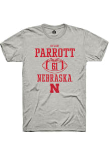 Dylan Parrott Ash Nebraska Cornhuskers NIL Sport Icon Short Sleeve T Shirt