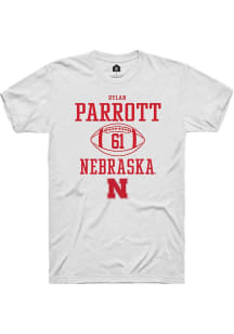Dylan Parrott White Nebraska Cornhuskers NIL Sport Icon Short Sleeve T Shirt