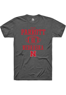 Dylan Parrott Dark Grey Nebraska Cornhuskers NIL Sport Icon Short Sleeve T Shirt