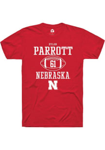 Dylan Parrott Red Nebraska Cornhuskers NIL Sport Icon Short Sleeve T Shirt