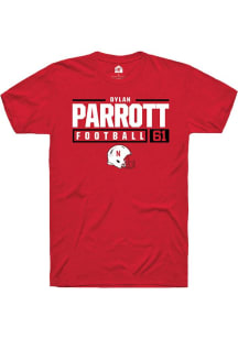 Dylan Parrott Red Nebraska Cornhuskers NIL Stacked Box Short Sleeve T Shirt