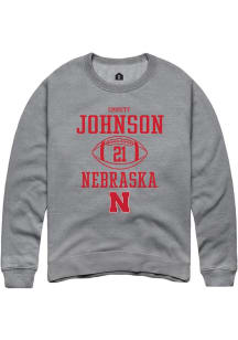 Emmett Johnson Rally Mens Graphite Nebraska Cornhuskers NIL Sport Icon Crew Sweatshirt
