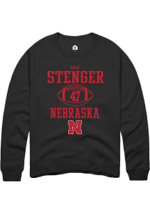 Gage Stenger Rally Mens Black Nebraska Cornhuskers NIL Sport Icon Crew Sweatshirt