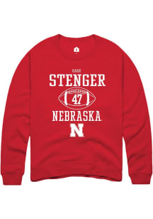 Gage Stenger Rally Mens Red Nebraska Cornhuskers NIL Sport Icon Crew Sweatshirt