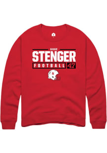 Gage Stenger Rally Mens Red Nebraska Cornhuskers NIL Stacked Box Crew Sweatshirt