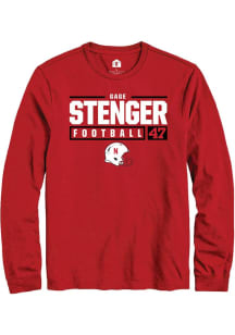 Gage Stenger Rally Mens Red Nebraska Cornhuskers NIL Stacked Box Tee