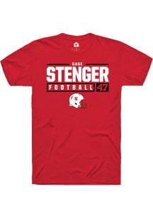 Gage Stenger Red Nebraska Cornhuskers NIL Stacked Box Short Sleeve T Shirt
