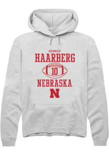 Heinrich Haarberg Rally Mens White Nebraska Cornhuskers NIL Sport Icon Hooded Sweatshirt