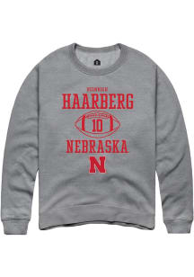 Heinrich Haarberg Rally Mens Graphite Nebraska Cornhuskers NIL Sport Icon Crew Sweatshirt