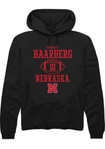 Heinrich Haarberg Rally Mens Black Nebraska Cornhuskers NIL Sport Icon Hooded Sweatshirt