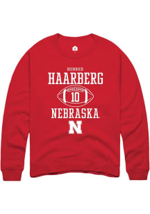 Heinrich Haarberg Rally Mens Red Nebraska Cornhuskers NIL Sport Icon Crew Sweatshirt
