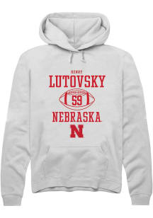 Henry Lutovsky Rally Mens White Nebraska Cornhuskers NIL Sport Icon Hooded Sweatshirt