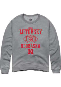 Henry Lutovsky Rally Mens Graphite Nebraska Cornhuskers NIL Sport Icon Crew Sweatshirt