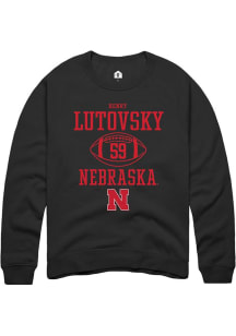 Henry Lutovsky Rally Mens Black Nebraska Cornhuskers NIL Sport Icon Crew Sweatshirt