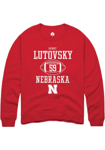 Henry Lutovsky Rally Mens Red Nebraska Cornhuskers NIL Sport Icon Crew Sweatshirt