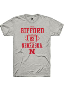 Isaac Gifford Ash Nebraska Cornhuskers NIL Sport Icon Short Sleeve T Shirt