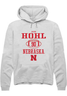 Jacob Hohl Rally Mens White Nebraska Cornhuskers NIL Sport Icon Hooded Sweatshirt