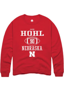 Jacob Hohl Rally Mens Red Nebraska Cornhuskers NIL Sport Icon Crew Sweatshirt