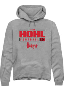 Jacob Hohl Rally Mens Graphite Nebraska Cornhuskers NIL Stacked Box Hooded Sweatshirt