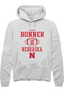 Janiran Bonner Rally Mens White Nebraska Cornhuskers NIL Sport Icon Hooded Sweatshirt