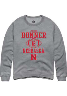 Janiran Bonner Rally Mens Graphite Nebraska Cornhuskers NIL Sport Icon Crew Sweatshirt