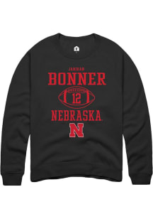 Janiran Bonner Rally Mens Black Nebraska Cornhuskers NIL Sport Icon Crew Sweatshirt