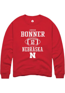 Janiran Bonner Rally Mens Red Nebraska Cornhuskers NIL Sport Icon Crew Sweatshirt