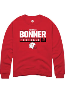 Janiran Bonner Rally Mens Red Nebraska Cornhuskers NIL Stacked Box Crew Sweatshirt