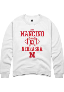 Joey Mancino Rally Mens White Nebraska Cornhuskers NIL Sport Icon Crew Sweatshirt