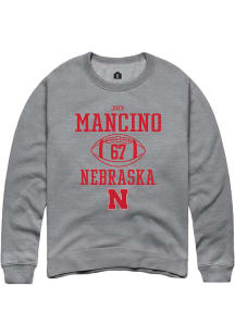 Joey Mancino Rally Mens Graphite Nebraska Cornhuskers NIL Sport Icon Crew Sweatshirt