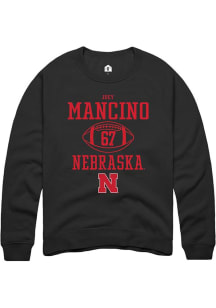 Joey Mancino Rally Mens Black Nebraska Cornhuskers NIL Sport Icon Crew Sweatshirt