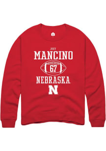 Joey Mancino Rally Mens Red Nebraska Cornhuskers NIL Sport Icon Crew Sweatshirt