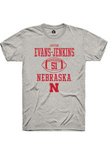 Justin Evans-Jenkins Ash Nebraska Cornhuskers NIL Sport Icon Short Sleeve T Shirt