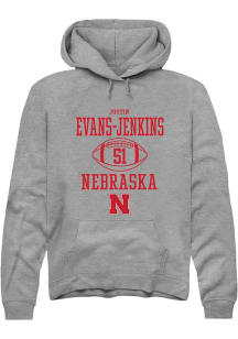 Justin Evans-Jenkins Rally Mens Graphite Nebraska Cornhuskers NIL Sport Icon Hooded Sweatshirt