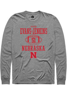 Justin Evans-Jenkins Rally Mens Graphite Nebraska Cornhuskers NIL Sport Icon Tee