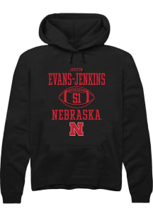 Justin Evans-Jenkins Rally Mens Black Nebraska Cornhuskers NIL Sport Icon Hooded Sweatshirt
