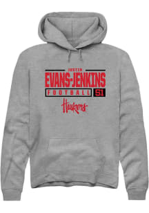 Justin Evans-Jenkins Rally Mens Graphite Nebraska Cornhuskers NIL Stacked Box Hooded Sweatshirt