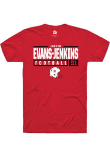 Justin Evans-Jenkins Red Nebraska Cornhuskers NIL Stacked Box Short Sleeve T Shirt