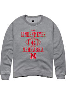 Luke Lindenmeyer  Rally Nebraska Cornhuskers Mens Graphite NIL Sport Icon Long Sleeve Crew Sweatsh..